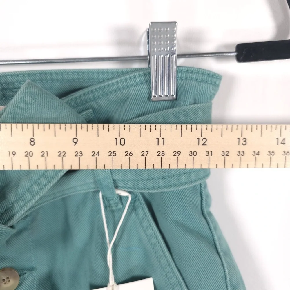 NWT SÉZANE LEANDRO MINT Denim Trousers Button Fly Belted‎ S212PAN004H Size 34